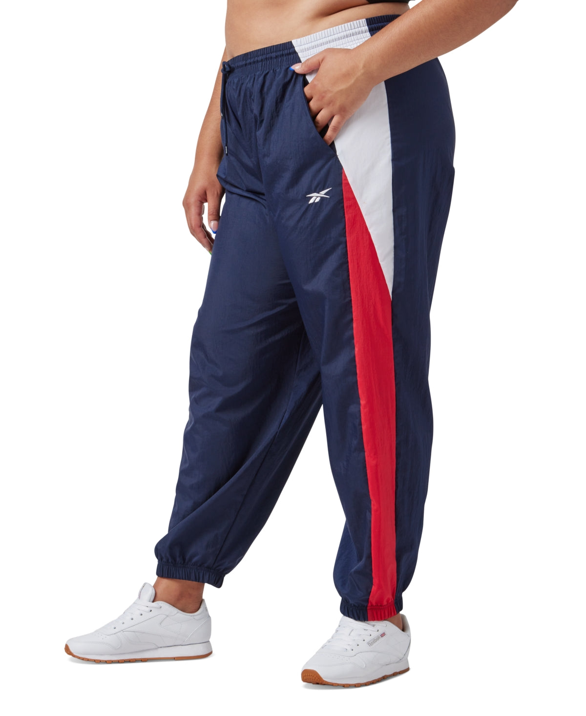 Reebok Womens Regular fit Track Pants 2X Blue Solid
