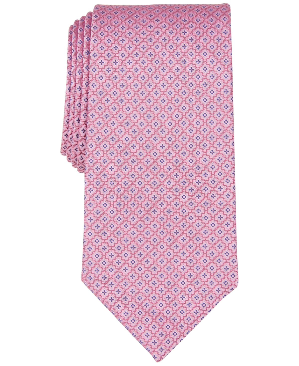 Michael Kors Mens Erwin Mini Geo Tie Rose Pink Necktie