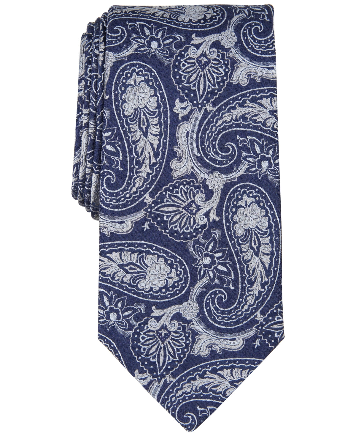 Michael Kors Mens Tie Moss Necktie Dark Navy Paisley