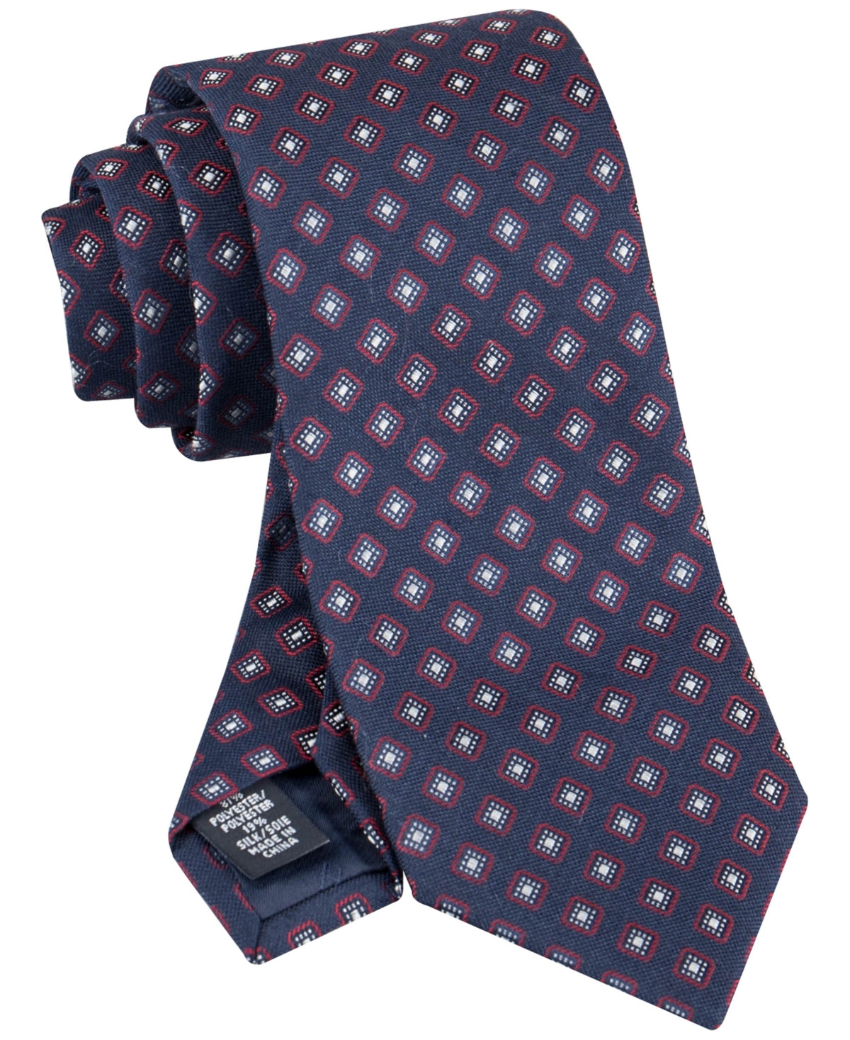 Tommy Hilfiger Mens Regular fit Tie Necktie One Size Navy Blue Red