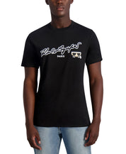 KARL LAGERFELD PARIS Mens Logo Graphic Short Sleeve T Shirt Black XL
