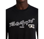 KARL LAGERFELD PARIS Mens Logo Graphic Short Sleeve T Shirt Black XL