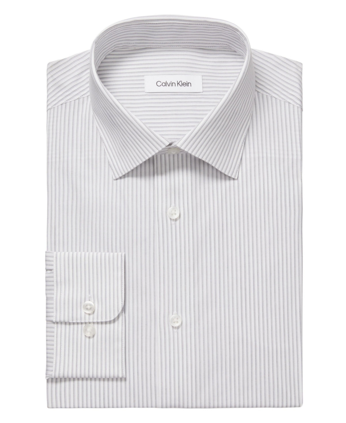 Calvin Klein Mens Regular fit Dress Shirt XL 17.5 in 34-35 White Striped
