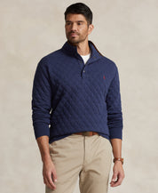 Polo Ralph Lauren Mens Quilted Double Knit Pullover Sweatshirt 3LT 3XLT Navy