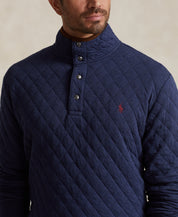 Polo Ralph Lauren Mens Quilted Double Knit Pullover Sweatshirt 3LT 3XLT Navy