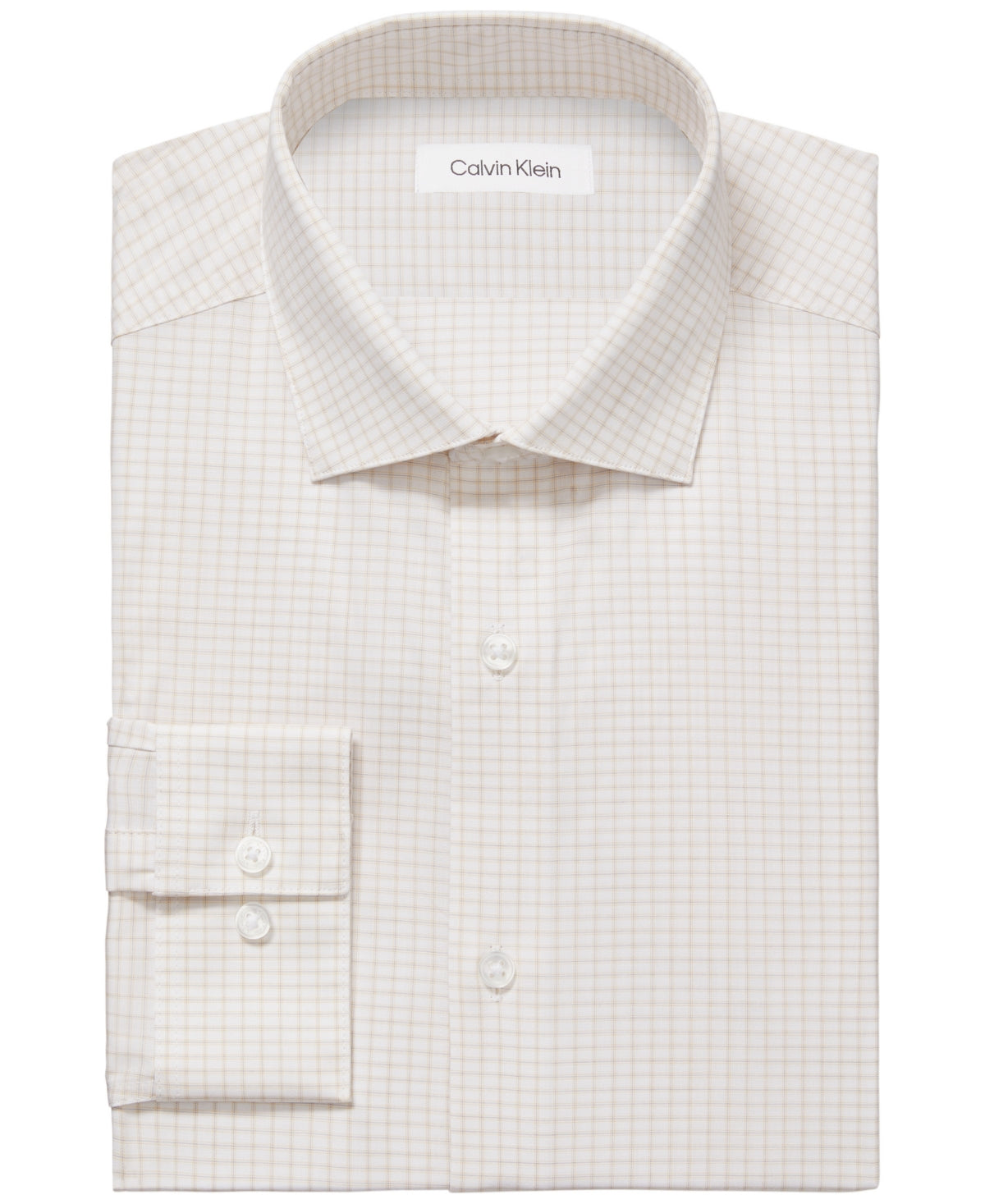 Calvin Klein Mens Slim fit Dress Shirt XL 17.5 in 34-35 Light Orange