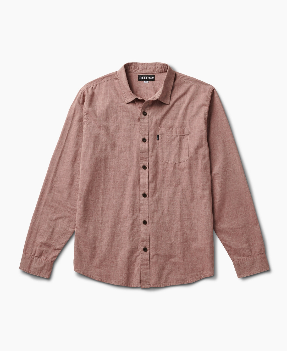 Reef Men's Stuart Long Sleeve Button Down Shirt Mahogany XL