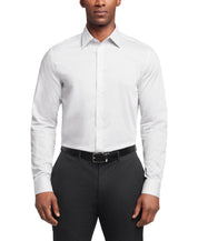 Calvin Klein Mens Regular fit Dress Shirt XL 17.5 in 32-33 White Argyle/Diamond