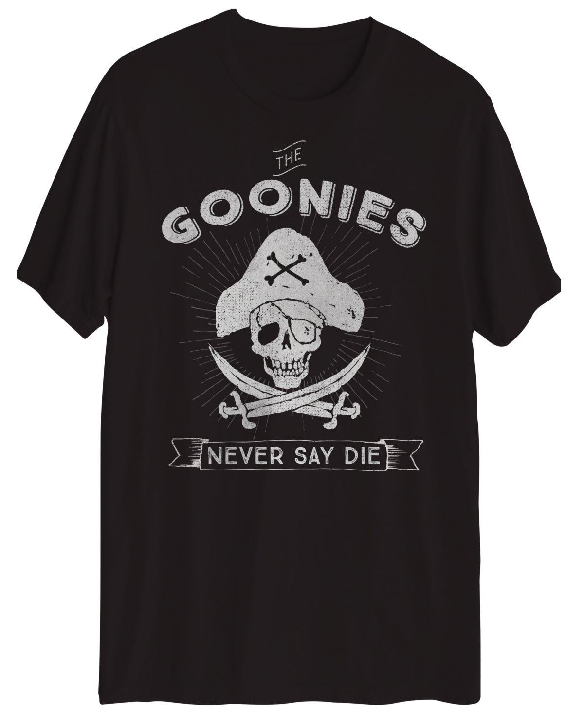 Hybrid Mens Goonies Graphic Crewneck Short Sleeve T Shirt Black Medium