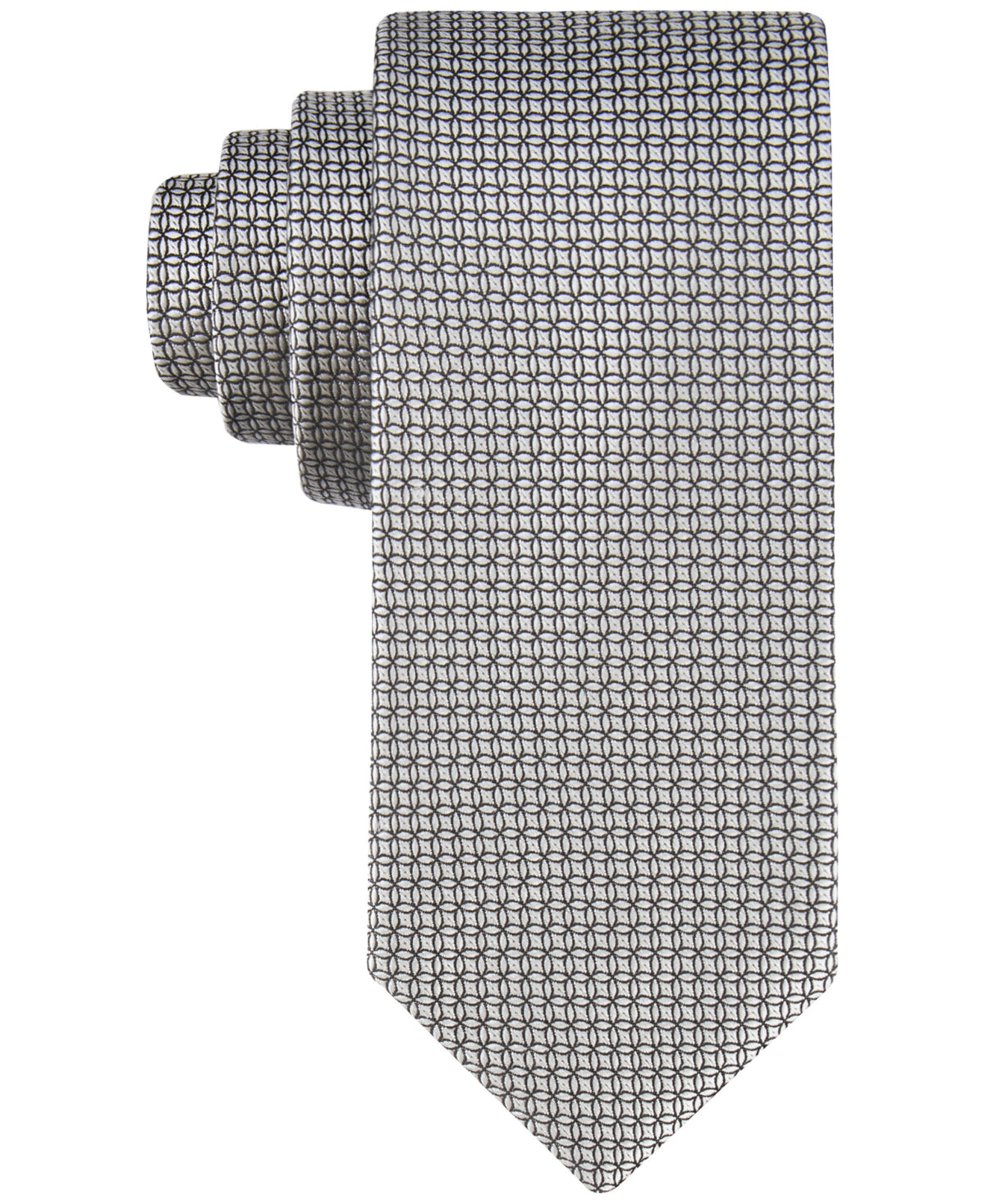 Calvin Klein Mens Necktie Geo Print Tie Grey