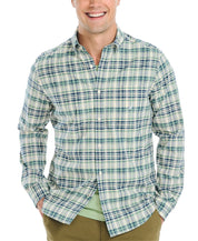 Nautica Mens Plaid Long Sleeve Button Down Shirt Green Small