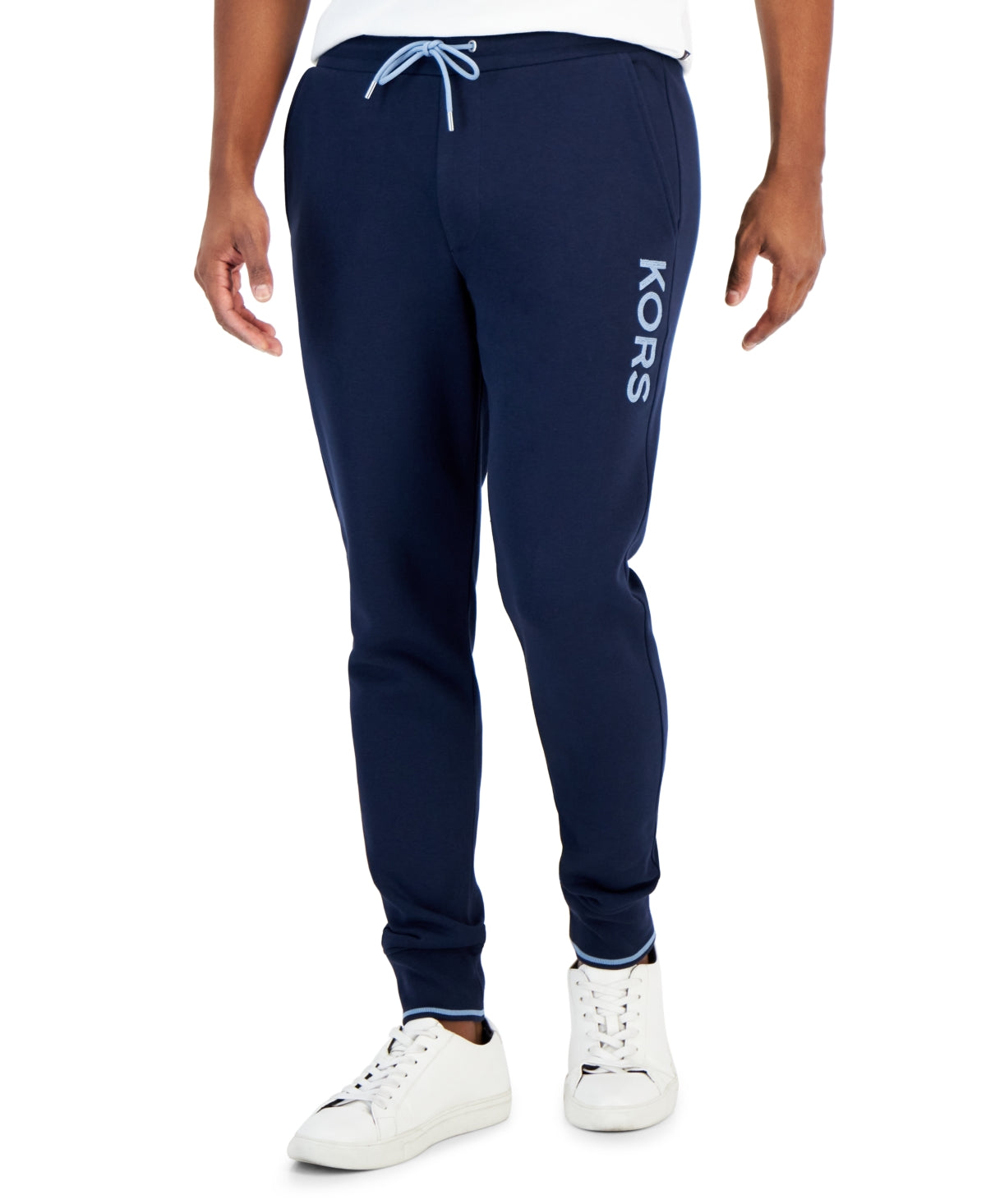 Michael Kors Men's Fleece Logo Drawstring Jogger Pants Midnight Medium