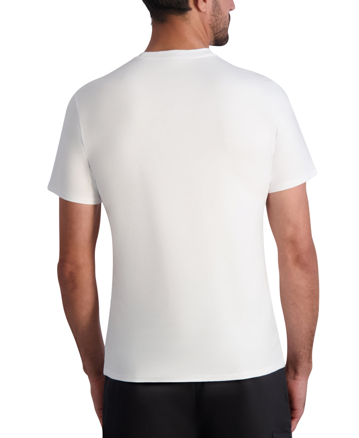 KARL LAGERFELD PARIS Mens Slim Fit Profile Short Sleeve T Shirt White Small