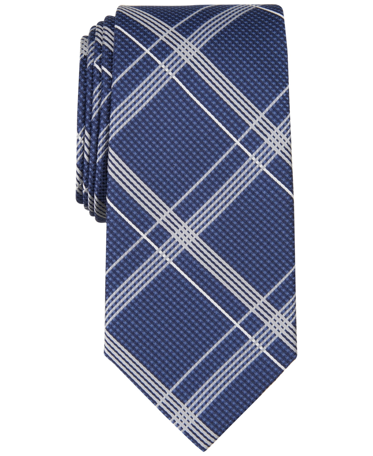 Michael Kors Men's Corso Plaid Tie Navy OS
