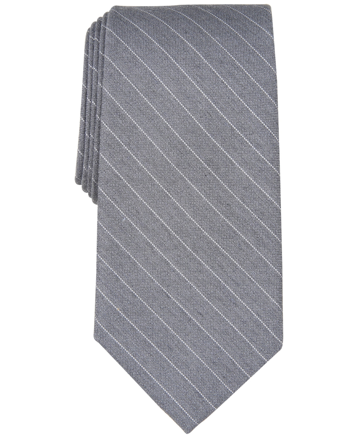 Michael Kors Mens Tie Horn Stripe Necktie Charcoal Grey