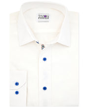 TAYION Mens Slim fit Dress Shirt Medium 15-15.5 34-35 White Solid