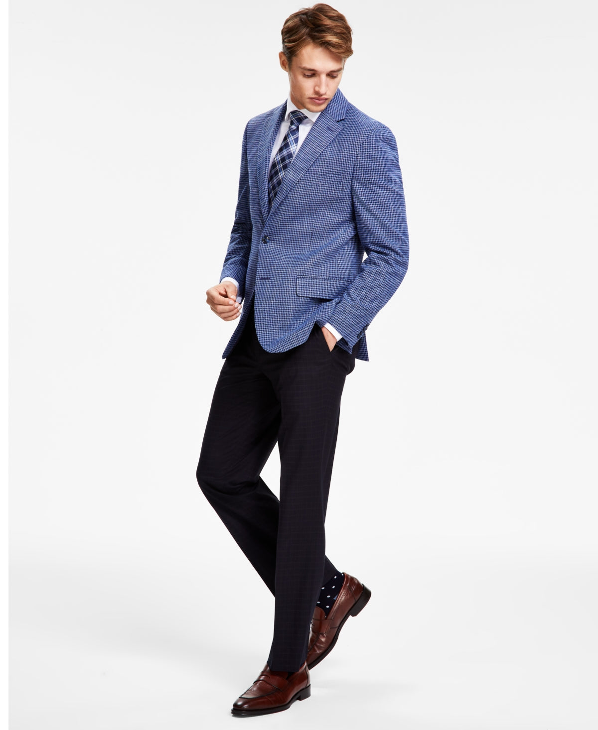 Tommy Hilfiger Mens Modern fit Sport Coat Blazer 38 S Blue Check