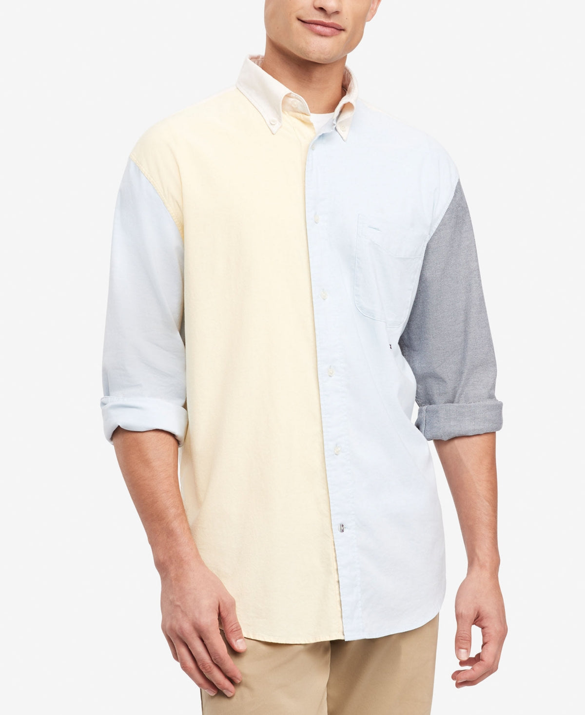 Tommy Hilfiger Men Regular fit Long Sleeve Button-Up Shirt XXL Yellow