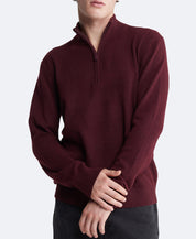 Calvin Klein Mens Classic fit Quarter zip Sweater XXL Mock Neck Burgundy Red