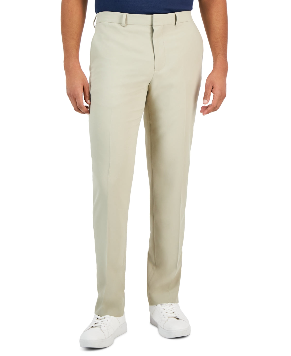 Perry Ellis Portfolio Men Slim Fit Golf Pants Aluminum Beige 30 x 29