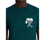 KARL LAGERFELD PARIS Mens Flocked Graphic Signature T Shirt Emerald 2XL