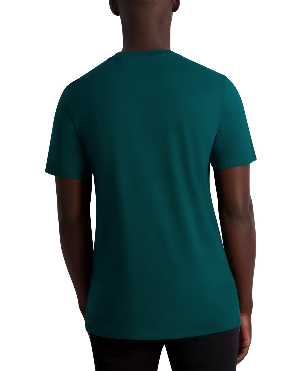 KARL LAGERFELD PARIS Mens Flocked Graphic Signature T Shirt Emerald 2XL