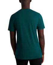 KARL LAGERFELD PARIS Mens Flocked Graphic Signature T Shirt Emerald 2XL