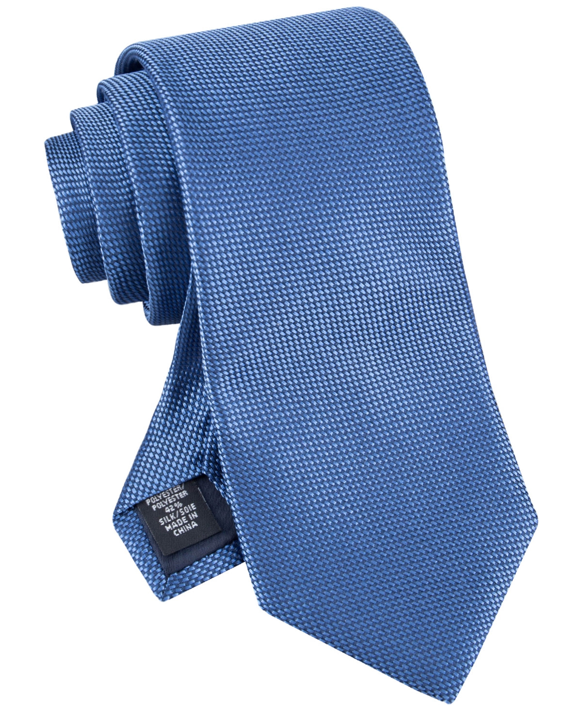 Tommy Hilfiger Mens Basket Weave Solid Tie Navy Blue ONE SIZE