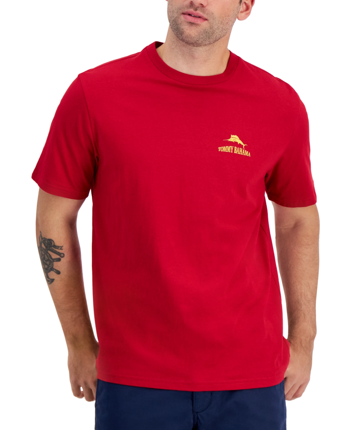 Tommy Bahama Mens Primary Steakholder Short Sleeve T Shirt Jester Red Medium