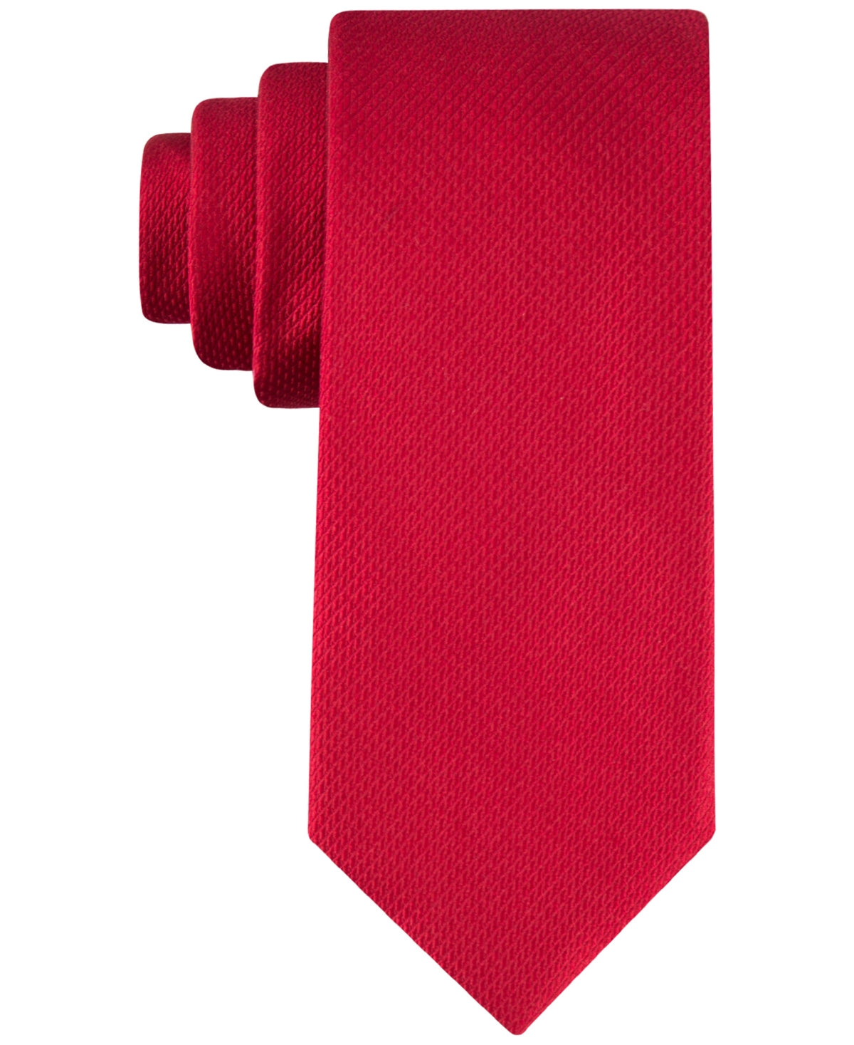 Tommy Hilfiger Mens Red Solid Tie Necktie