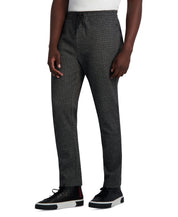 KARL LAGERFELD PARIS Mens Textured Track Pants Grey Black 2XL