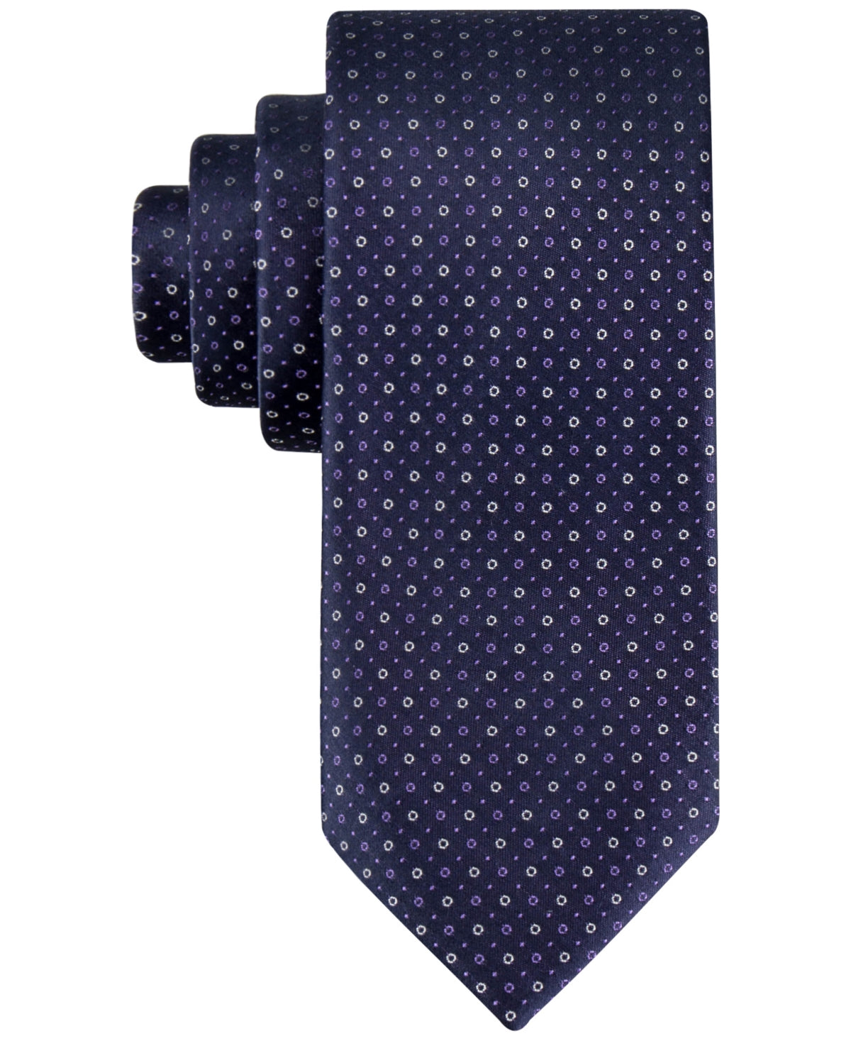 Calvin Klein Mens Purple Micro Dot Tie Necktie