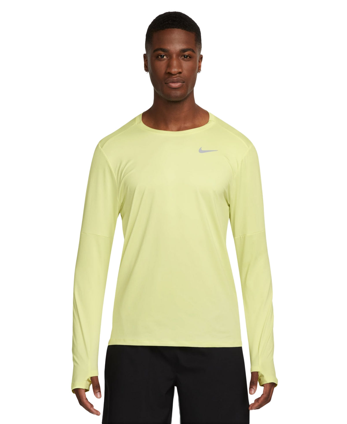 Nike Men's Element Dri Fit Long Sleeve Crewneck T Shirt Green Reflective Large