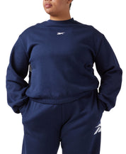 Reebok Women Regular fit Long Sleeve Crewneck Sweatshirt 2X Blue Solid