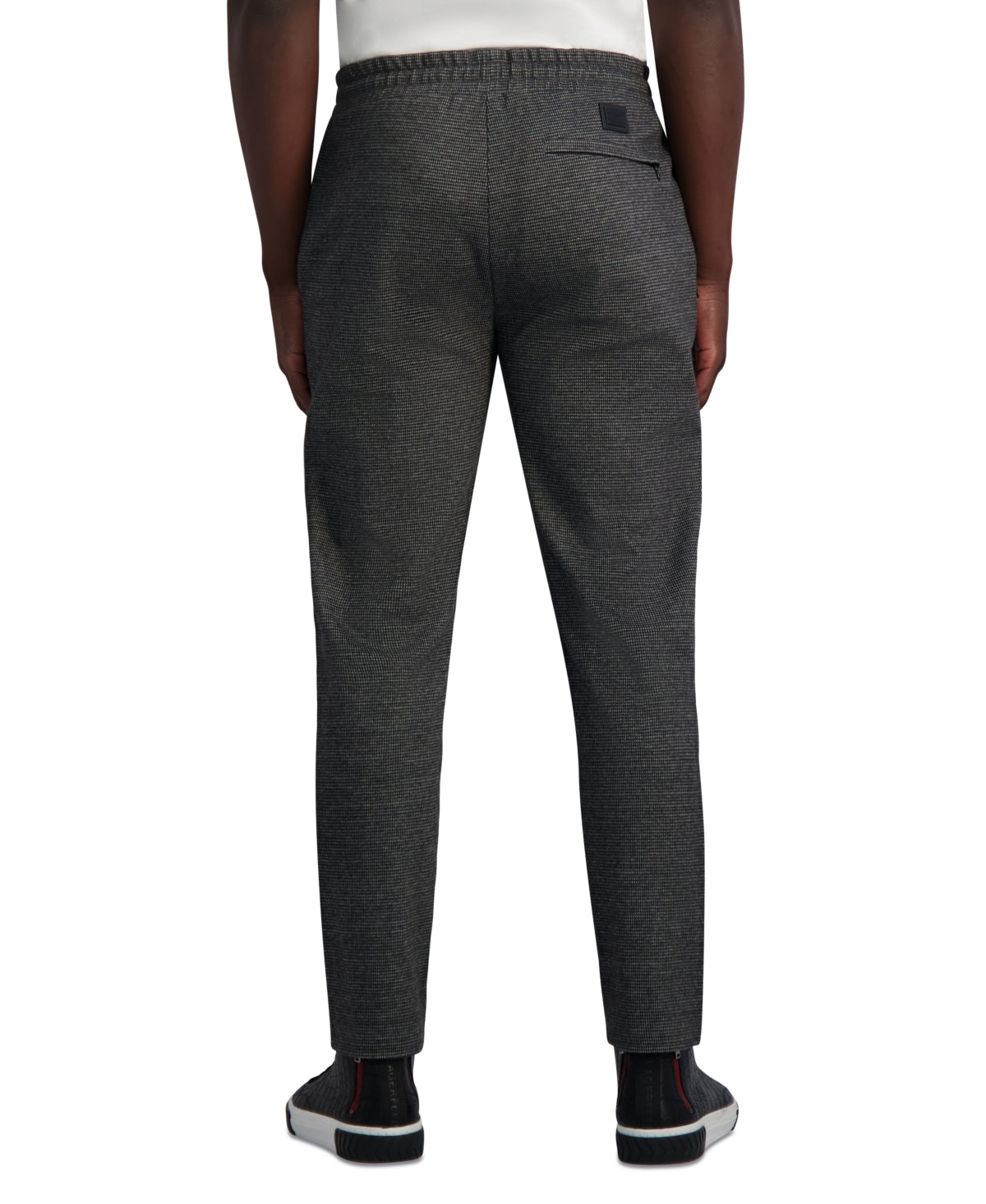 Karl Lagerfeld Paris Mens Textured Track Pants Sweatpants Grey Black Large