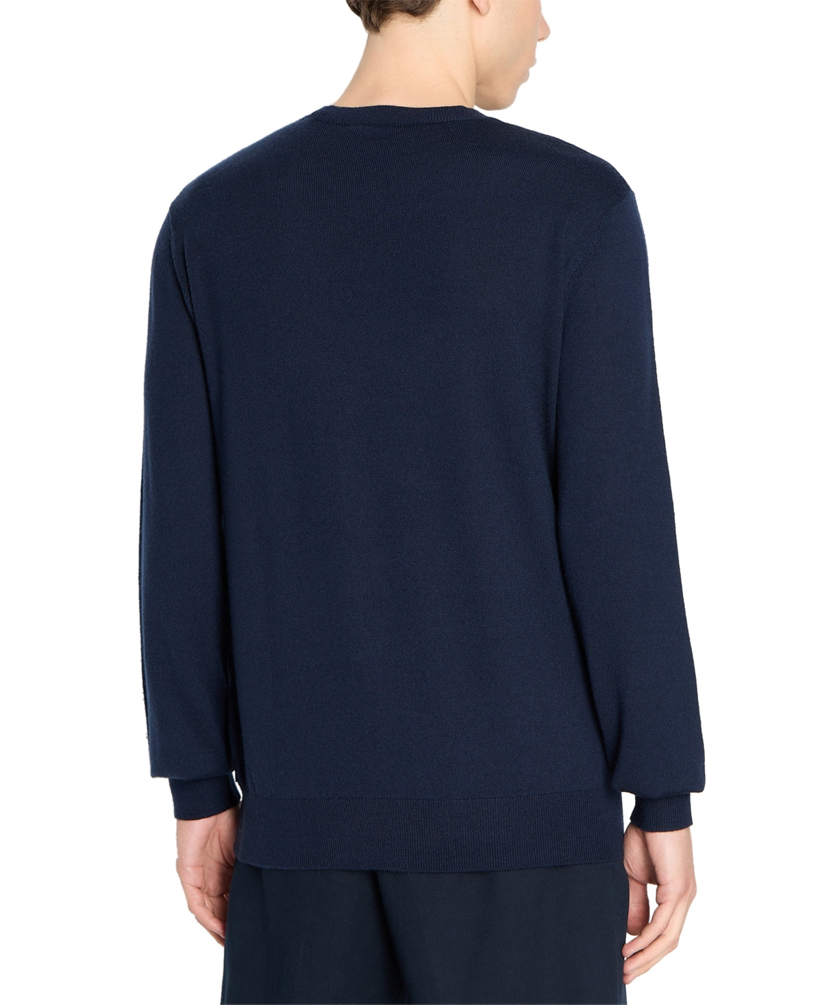 AX Armani Exchange Mens Eagle Logo Crewneck Sweater Navy Blue Medium