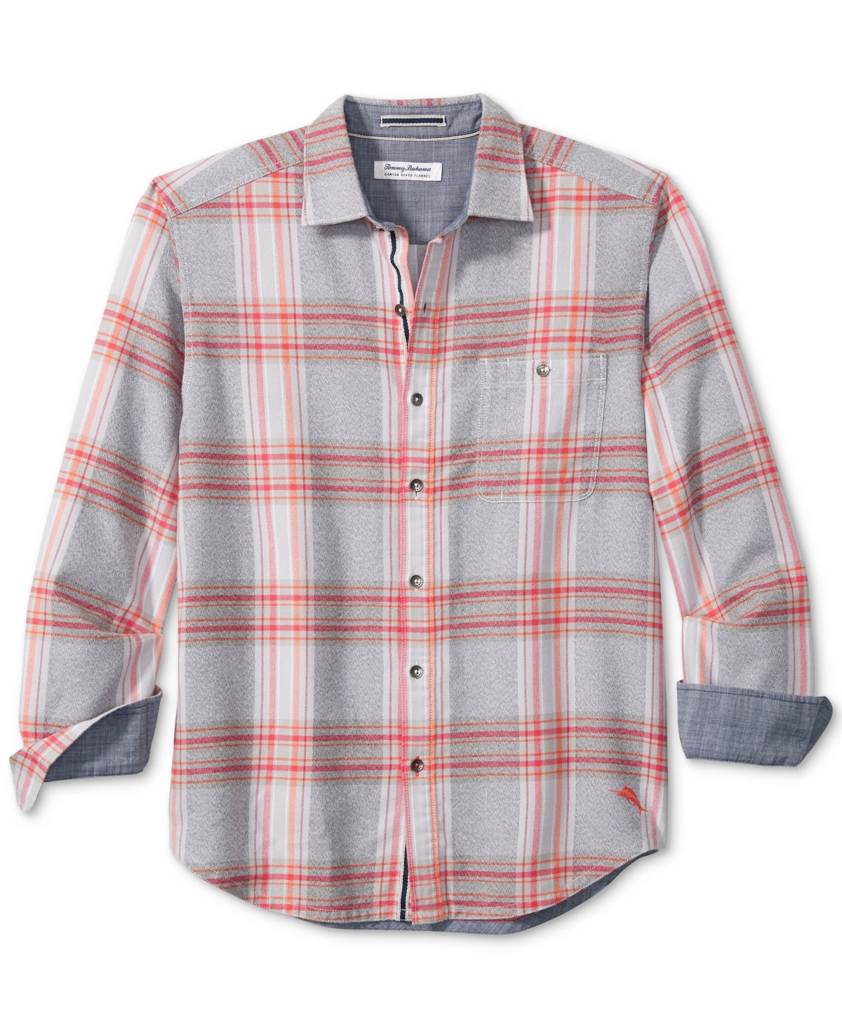 Tommy Bahama Mens Regular fit Long Sleeve Button-Up Shirt XL Grey Plaid
