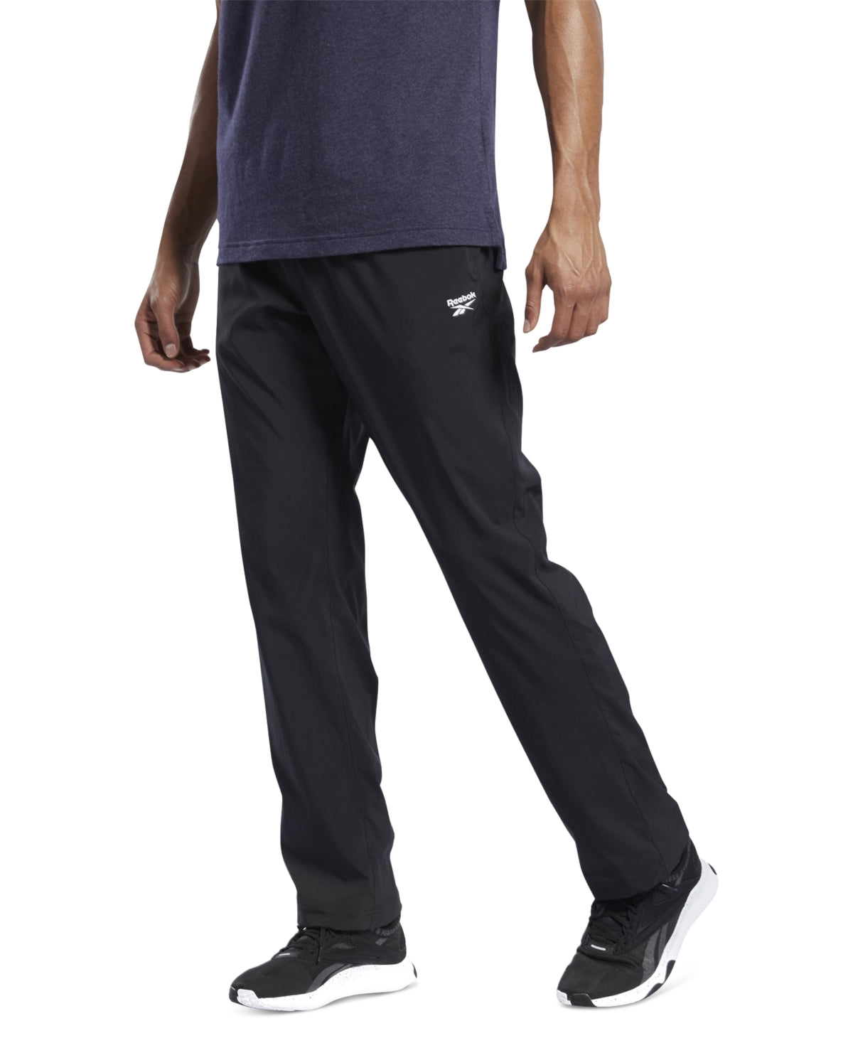 Reebok Mens Regular fit Track Pants XXL / 32 Black Solid