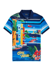 Polo Ralph Lauren Men's Classic-Fit Print Mesh Polo Shirt XXL 2Xl Blue