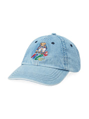Polo Ralph Lauren Mens Polo Bear Denim Blue Baseball Cap Hat