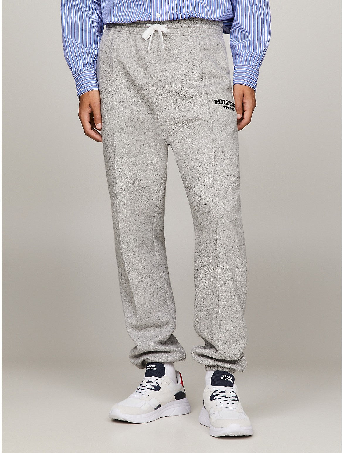 Tommy Hilfiger Mens Monotype Mouline Sweatpants Dark Grey Heather Pants Small