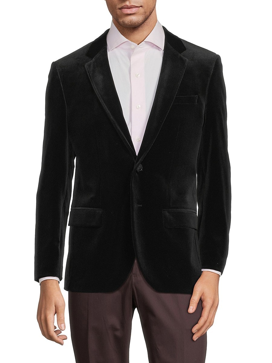 HUGO BOSS Velvet Mens Modern-Fit Tuxedo Jacket Black 42R