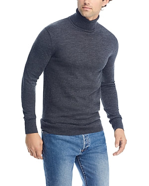 Scotch & Soda Mens Wool Turtleneck Sweater Moon Blue Medium