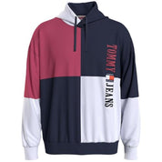 Tommy Jeans Mens Colorblock Logo Hoodie Navy Small