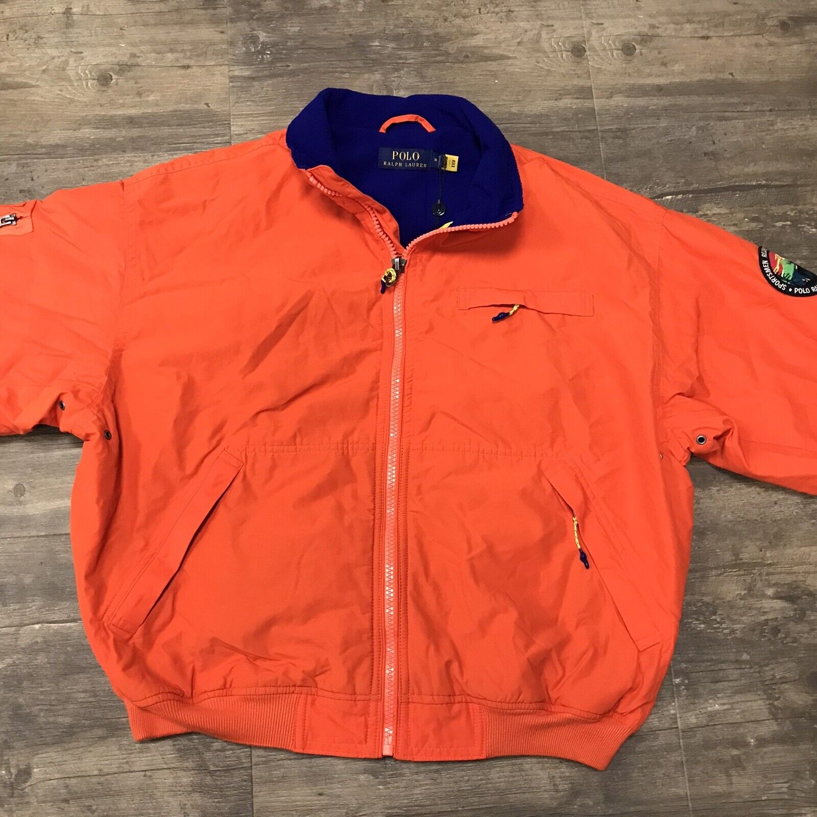 Polo Ralph Lauren Men's College Orange Sportsmen Graphic Fleece Full Zip Jacket Orange Medium