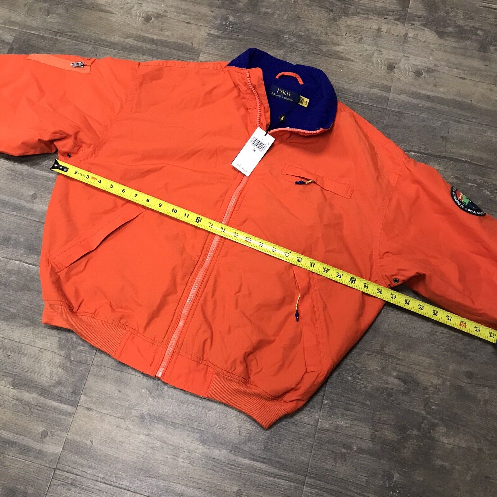 Polo Ralph Lauren Men's College Orange Sportsmen Graphic Fleece Full Zip Jacket Orange Medium