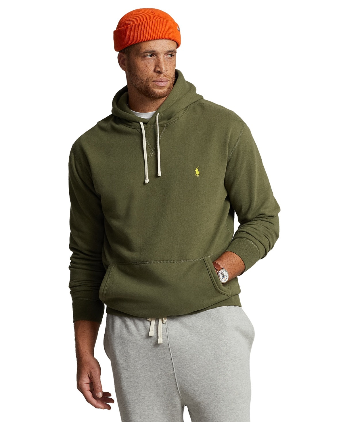 Polo Ralph Lauren Mens Regular fit Hoodie Sweatshirt 3XB Green Solid
