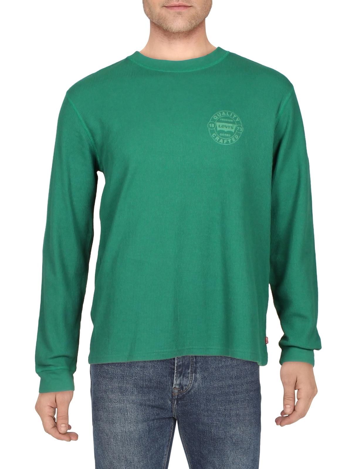 Levi's Mens Green Waffle Logo Thermal Shirt Size Medium