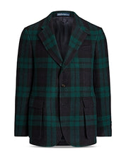 Polo Ralph Lauren RL67 Trim Fit Plaid Tweed Wool Blazer 44R Blackwatch Green