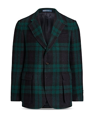 Polo Ralph Lauren RL67 Trim Fit Plaid Tweed Wool Blazer 44R Blackwatch Green